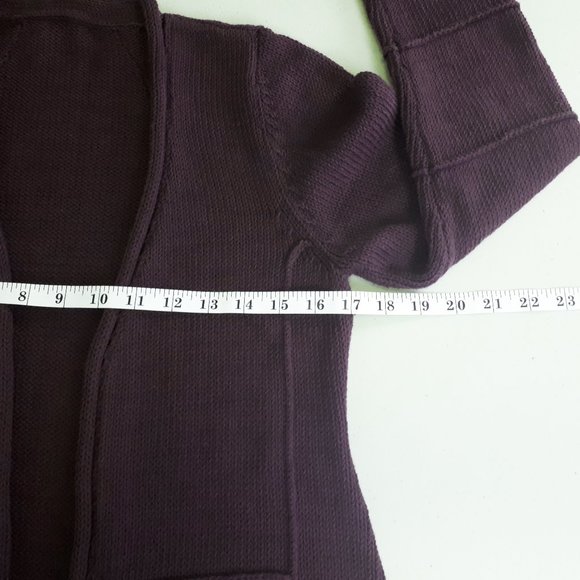 PURE Handknit Purple Open Front Knit Cardigan - Picture 5 of 12